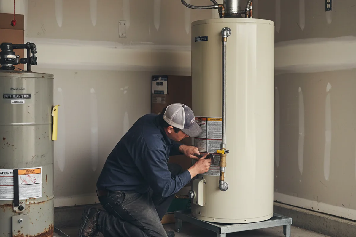 Water heater and shutoff valve replacement in Eskridge